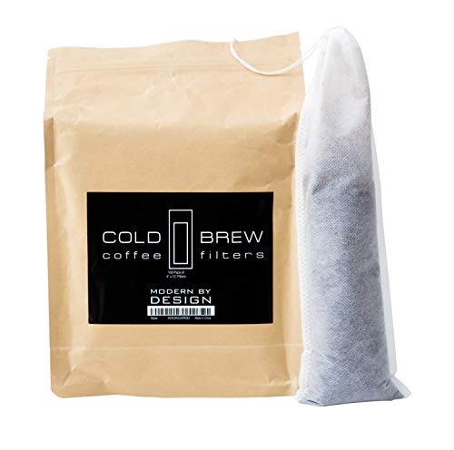 Modern By Design 100 Pack 4 x 12 Cold Brew Coffee Filter Disposable Mesh Brewing Sock for Concentrate CoffeeTea Use with Flasks Bottles Mason Jars etc Strong Design and No Mess