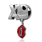 Red Lips Dangle 925 Sterling Silver Letter '‘XO’ Beads fit for DIY Charms Bracelets