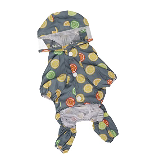 Qukaim Chubasquero con capucha para perro, con capucha, reflectante, resistente al viento, transpirable, ligero, con anillos en D para cachorros, talla XS, chaqueta impermeable para perro
