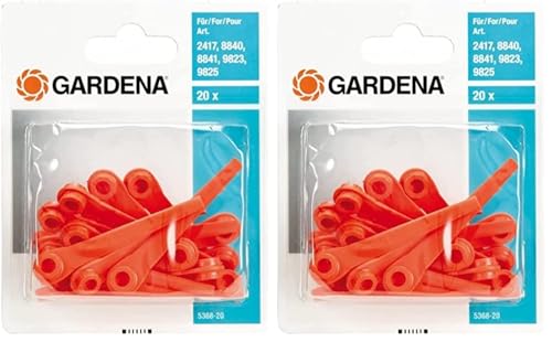 Gardena Blade RotorCut: Blade for Lawn Trimmers and Battery Trimmer, Plastic Knives, Easily able, 20 (5368-20) (Pack of 2)