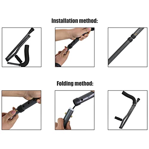 Muletas Plegables (2 Unidades), Muleta Ergonómica para Axilas, Muletas de Aluminio para Jóvenes/Adultos/Adultos Altos, para Adultos y Niños con Alturas de 145-180 cm