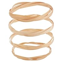FINGERINSPIRE 4 Rolle Bambusstreifen Zum Weben 4 Stile Flache Natürliche Bambusgeflechtstreifen Mokassin Dünne Flache Breite Streifen Bambusstreifen Rattan Für DIY Korbflechten Streifenzubehör