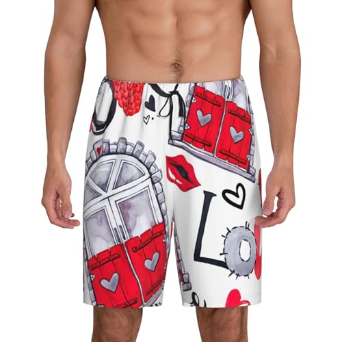 Pantalon de pyjama court homme à cœurs pour vos matinées cocooning d'été