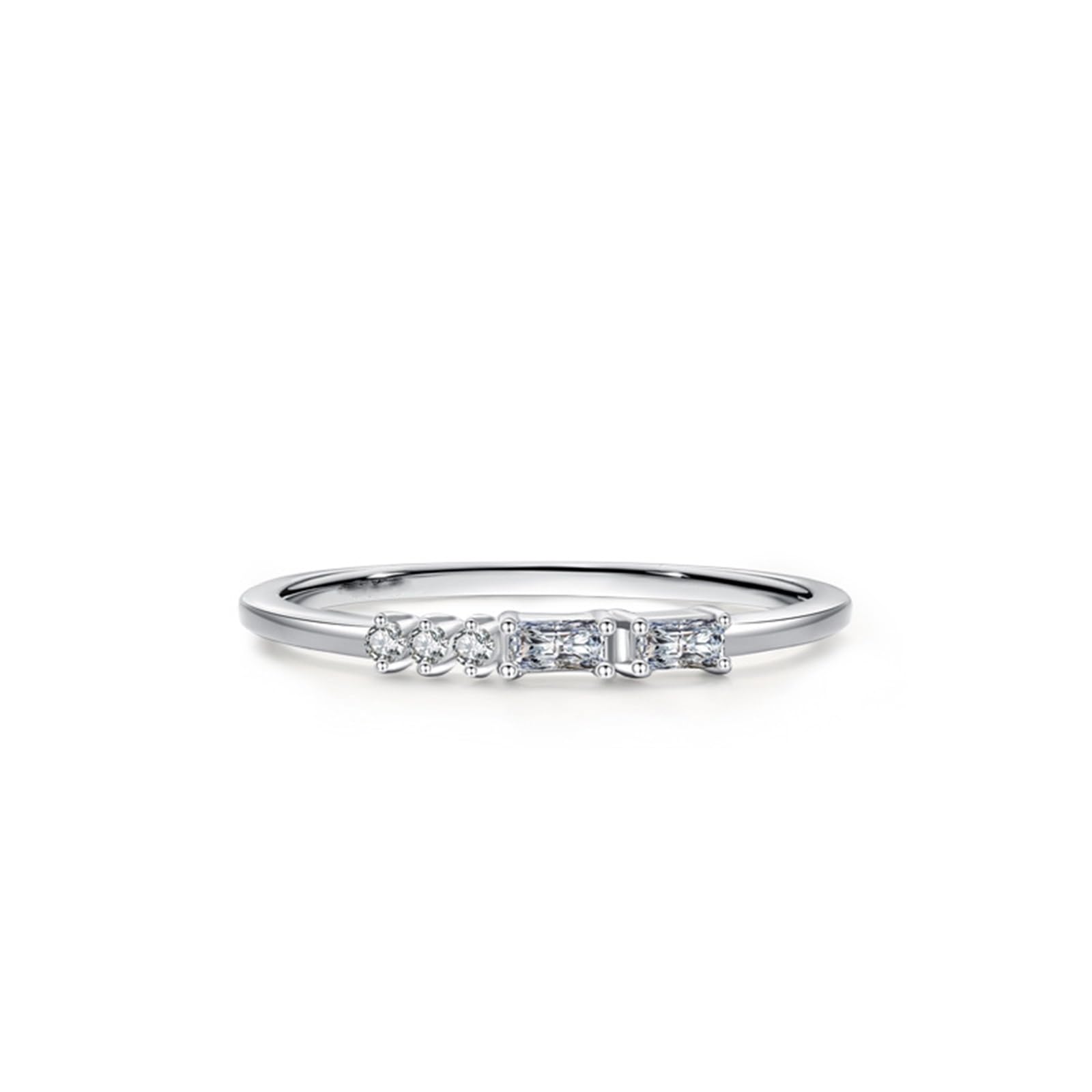 Anillo de boda para mujer, oro auténtico, delicado diamante cultivado en laboratorio, alianzas de boda de oro blanco para mujeres