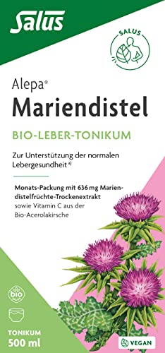 Foto von Salus Alepa Mariendistel Bio-Leber-Tonikum – 1x 500 ml - zur Unterstützung der normalen Lebergesundheit mit Mariendistel – mit Vitamin C - vegan - bio