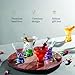 Beneti Martini Glasses | Made In Europe | Stemless Cocktail Bar Drinking Glassware Set for Parties (6 Pack - 8 oz - Multi Colored)