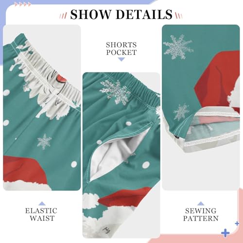 ZZXXB Bichon with Xmas Hat Boys Long Pants Soft Trousers Elastic Waist Kids Lounge Bottoms with Pockets S-XL4