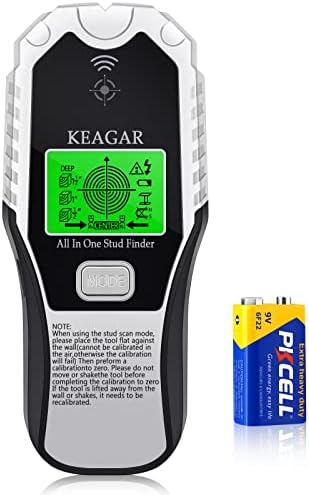 Stud Finder Wall Scanner, 7 In 1 Electronic Stud Sensor Wall Detector, Beam Finder Center Finding, LCD Display, Buzzer Alarming, for Wall/Wood/Live AC Wire/Metal/Joist/Magnetic Stud (1*Sliver)