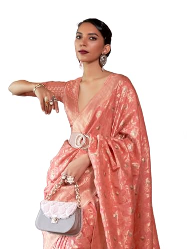 SWORNOF Women's kanjivaram banarasi silk saree Zari Woven for fes...