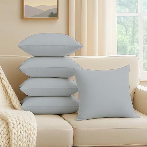 Image of Premium Polyester Fiber Cushion Fillers - Pack of 5 Pcs | 18 x 18 Inches | Light Grey| Cushions, Sofa Pillow, Cushion for Sofa, Cushion for Bed, Decorative Pillow, Pillow for Support