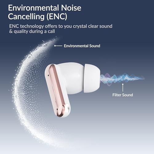 Image of AROMA TWS8 Harmony V5.4 True Wireless Earbuds - Chrome White | 60H Playtime, ENC, Fast Charging, Heavy Bass, Bluetooth