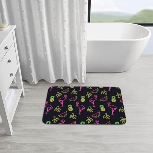 Tapis de bain à séchage rapide flamant rose pour une douche sereine