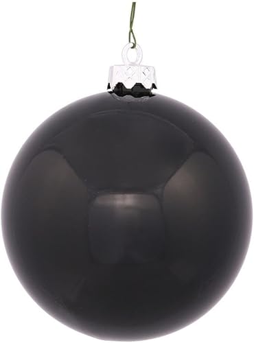 Vista 77 de Vickerman Adorno de bola de caramelo rojo de 12 pulgadas, inastillable y resistente a los rayos UV, confiable y listo para colgar, adornos rojos