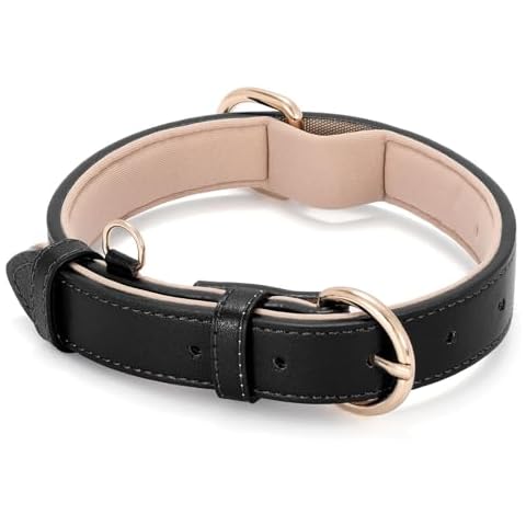 WHIPPY Soft Padded Leather Dog Collar Cover