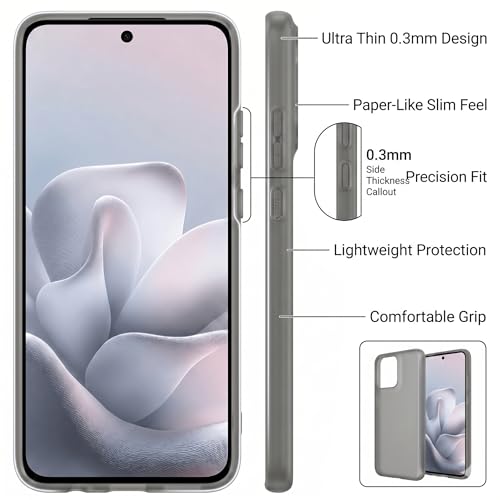 Image of FIRST MART Back Cover for Motorola Edge 70 Fusion 5G | Ultra-Thin Frosted Matte Semi-Transparent Silicone Case, Anti-Slip Grip, Precise Fit | Black