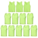 LTHYTY 12 Pack Scrimmage Vest/Team Training Jerseys/Sports Pinnies/Practice Jerseys/Soccer Bibs with Carry Bag (as1, Alpha, m, Regular, Regular, neon Green)