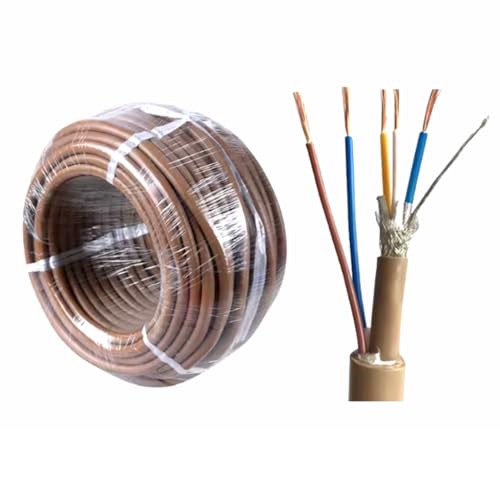 CC Link Communication Cable FANC-110SBH Brown Profibus Cable, Suitable/Compatible with CCNC-SB110H (FANC-110SBH+PW (5-Core, with Power Cord), 10 Meters)