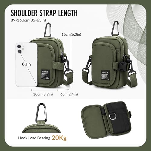 Image of CARRY TRIP Tactical Outdoor Sling Bag with Adjustable Strap, 2 Compartments, Water-Resistant Material, Keychain & Card Slots - Hiking, Camping & Travel Crossbody Bag for Men & Women