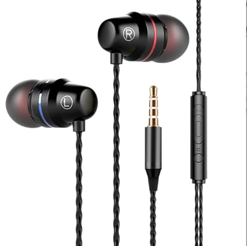 SYZY GENICS Wired in-Ear Earbuds with Microphone, High-Fidelity Stereo Sound, Deep Bass & Clear Treble, Comfortable Ergonomic Fit, in-Line Control, 3.5mm Earphones for Phone, Tablet & Laptop