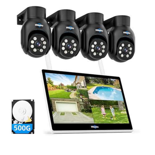 Image of Hiseeu 5MP Wireless Security Camera System with 14 inch LCD Monitor
