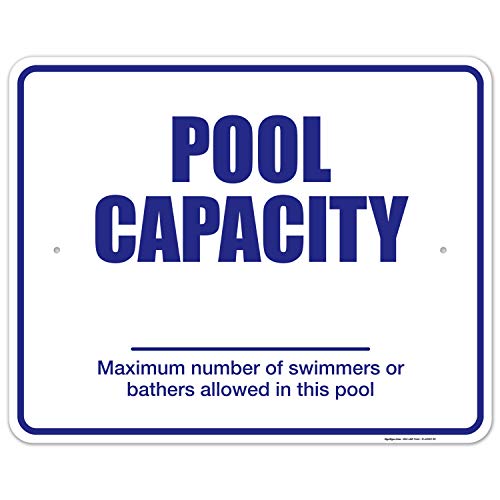 Señal de piscina capacidad, 24x30 pulgadas, aluminio miniatura 1