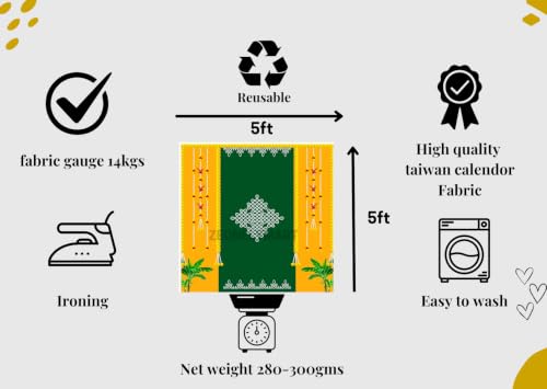 Image of varalakshmi vratham backdrops | Traditional Backdrop Cloth for Decorations Pooja 5x5 ft (ygkollam(5x5 ft)) backdrops Cloths | Pooja Decoration backdrops Cloths | Backdrop for poojas
