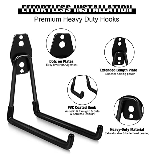 Bsrhome Garage Hooks, Heavy Duty Garage Storage Hooks Steel Tool Hangers For Garage Wall Mount Utility Hooks And Hangers With Anti-Slip Coating For Garden Tools, Ladders, Bikes, Bulky Items 15 Pack #TOP1