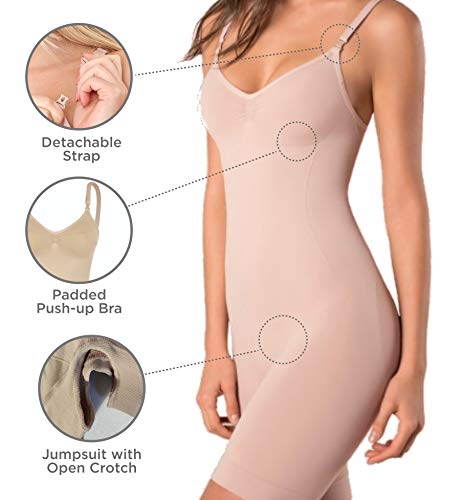Body Slim sem Costura Lupo Feminino - Bege - M