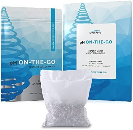 Invigorated Water pH ON-The-GO Alkaline Water Filter Pouch- Portable Alkaline Water Filtration System for Your Bottle, Pitcher, Jug, Container - High pH Water - Long-Life 105 Gallon/400 Litre (1-Pack)