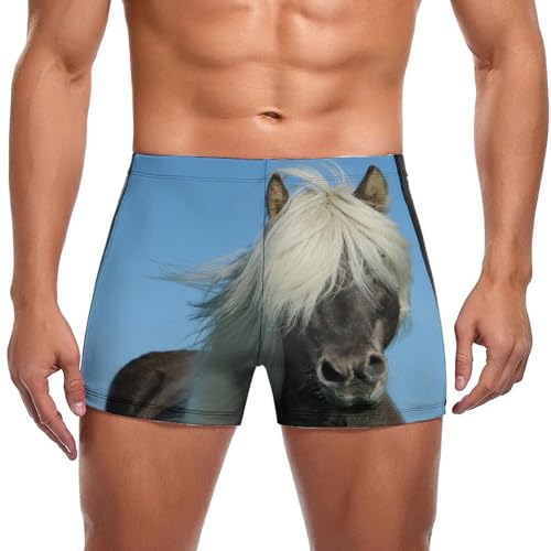 Slip de bain motif cheval pour homme en coupe boxer confortable