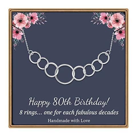Turandoss Birthday Gifts for Women,3-9 Circle Necklace for 30th 40th 50th 60th 70th 80th 90th Birthday Gifts Ideas Happy Birthday Gifts for Women Mom Grandma Birthday Necklace, Brass, not known Cover