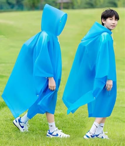 Image of Rain Poncho for Kids(2 Pack) Waterproof Reusable EVA Raincoat One Size Rain Jackets for Children,Boys and Girls