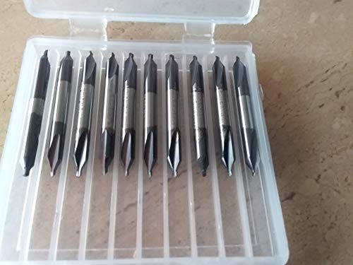 10pcs Solid Carbide Tialn Coated #1 Center Drills 3/64x1/8x1-1/4