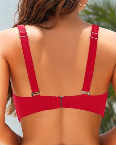 Image of Aqua Eve Women Underwire Bikini Top - Push Up Swimsuit Top Bra Padded Bathing Suit 2026 Twist Front Swimwear
