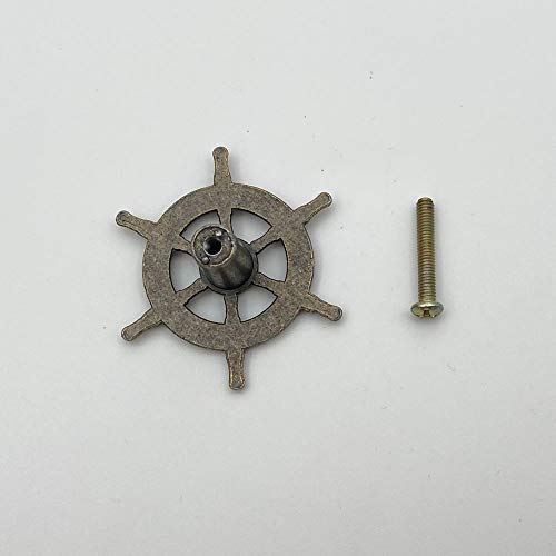 Geentie 6pcs Ship Helm Cabinet Knob for Drawer Cupboard Furniture Door Pull Handles Stern Rudder Nautical Decorative Knobs Handles (Bronze) - Image 4