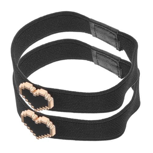 Heart Pearl Elastic Shoe Straps for Girls Decorative Anti-Loose Ankle Straps for Flat Shoes No Installation Required 1 Pair