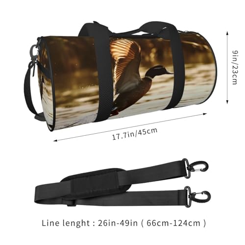 Travel Bag For Women,Duck Fly Upon River Print Personal Item Duffle Bags,Weekend Travel Duffel Tote Bag,Travel Sport Gym Bag For Men,Airplane Travel Essentials For Flying4