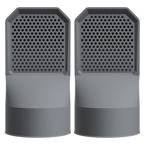 Grille d’aération vide sanitaire Ø100 mm (Lot de 2) - Ventilation PVC anti-humidité, anti-nuisibles, pour sous-sol, cave et extérieur (Gris Anthracite)