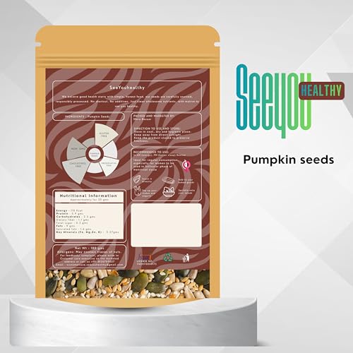 Image of SEEYOUHEALTHY Pumpkin Seeds I 180g | AAA Grade Pumpkin Seeds for eating | Immunity Booster and Fiber Rich (Pack of 1)
