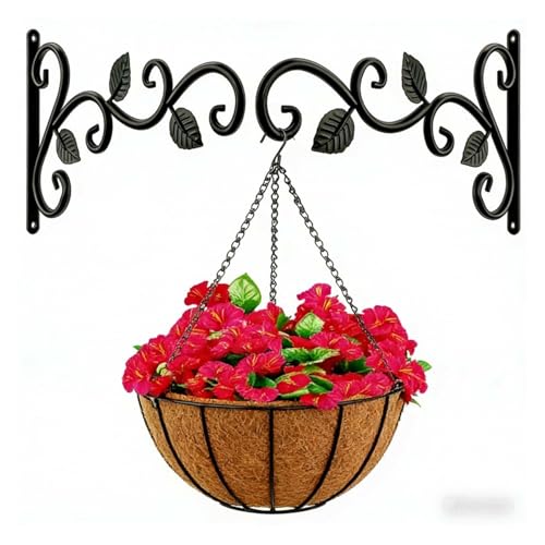 Support mural pour suspensions panier de fleurs robuste contre le vent et le vide - 4