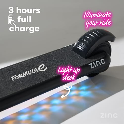 Zinc Formula E Scout Kids Electric Scooter - Two Wheel Light Up Deck With Kick Stand & Wireless Speaker, Electronic Brake & Rear Brake, Up to 10mph & 5 Mile Range - Electric Scooter For Kids Aged 6-12 - Image 5
