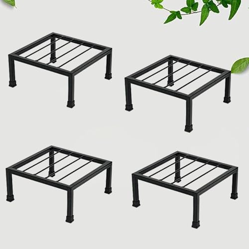 Image of Plant Stand Iron Indoor Outdoor Flower Plant Stand For Balcony (Black-Set of 4) for indoor living room, Home, Garden, Balcony