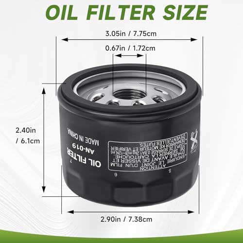Image of 2Pcs 49065-0721 49065-7007 Oil Filter compatible with Kawasaki FR600V | For Kawasaki FR691V FR730V FX600V FX730V FS691V FX691VFR651V FS651V