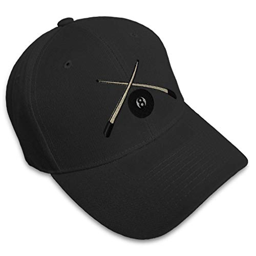 Custom Baseball Cap Pool Cues Embroidery Billiards Acrylic Dad Hats for Men & Women Black Design Only