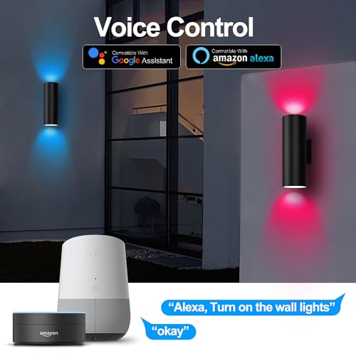 90W Smart Outdoor Wall Lights Up Down - Image 3