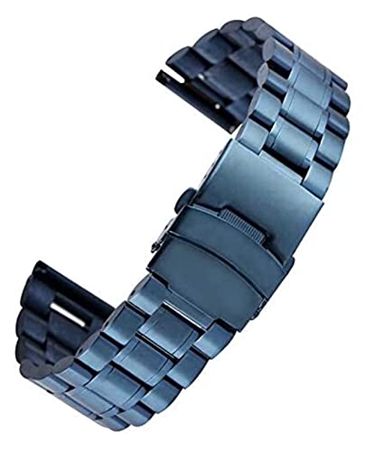 Bracelet montre acier inoxydable bleu de 18 à 22mm avec boucle déployante élégante