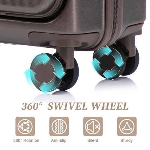 Image of 20 /14 Inch Hardside Luggage, Durable ABS Suitcase with Spinner Wheels
