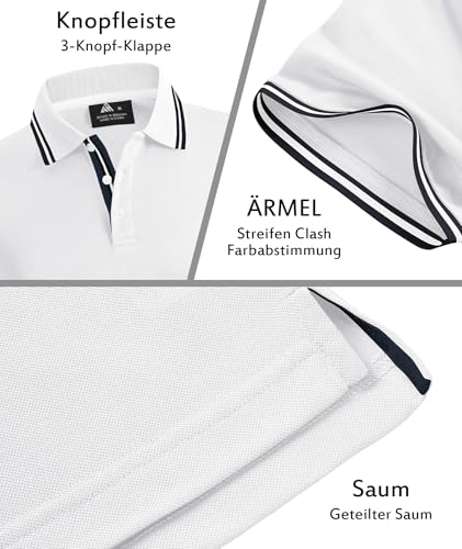 Miniatura 4 de Swisswell Hombre Polo Manga Corta Transpirable Golf Tenis Polo Verano Camiseta Casual