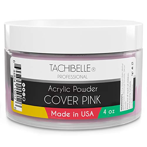 Tachibelle Professional Acrylic Nail System Cover Pink Acrylic Powder, 4 oz. Made in USA. Used in Professional Salons.
