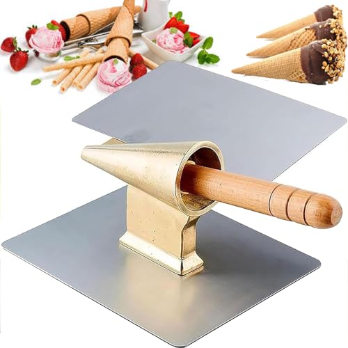 Máquina de conos de helado de acero inoxidable con mango cómodo para una fácil creación de postres